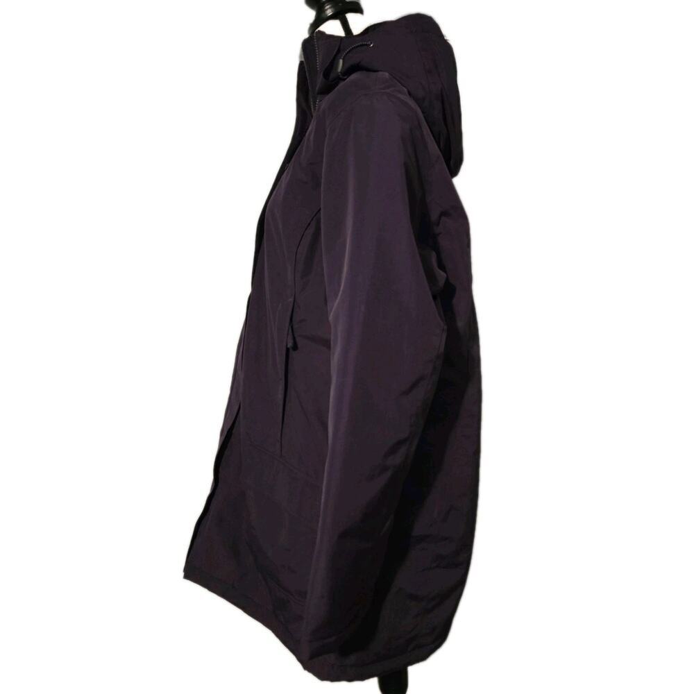 Lands' End Squall Breathable Waterproof Zip Parka Purple Hooded SZ L-Tall/14-16 - Picture 2 of 11
